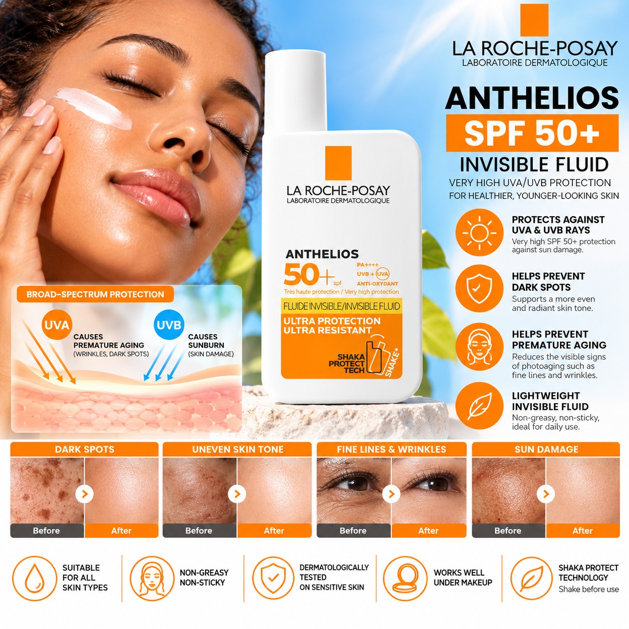 La Roche-Posay Anthelios SPF 50+ Invisible Fluid Sunscreen
